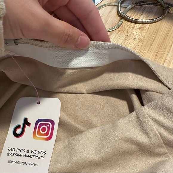New Sexy mama faux suede tan midi skirt - Picture 7 of 12